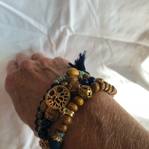Four Wooden Beaded Hallow Tree Of Life Bracelets - Picture 7 of 8